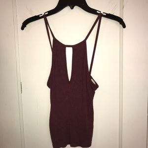 maroon tank top